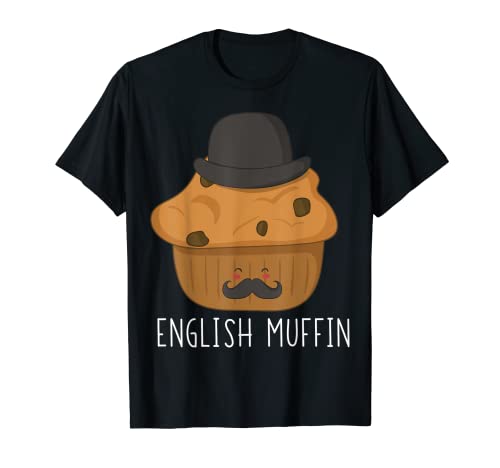 Inglés Muffin divertido Muffin Bowler Hat Desayuno Camiseta