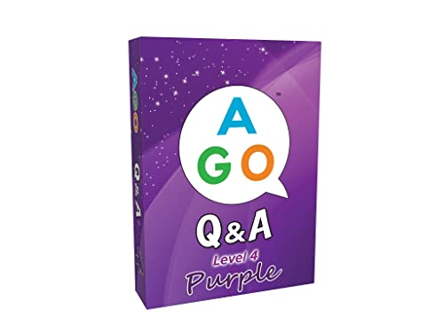 Juegos de Cartas AGO Q&A Purple. Juegos educativos para Aprender inglés. Nivel 4 del Juego AGO Q&A, inglés intermedio.