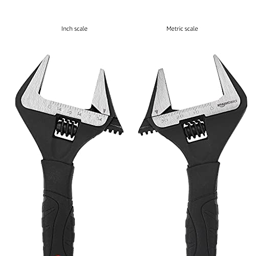 Amazon Basics - Llave ajustable para fontanería de 6 pulgadas (150 mm) con agarre suave, boca ancha, 6,4 (16,2 cm) x 2,5 (6,35 cm) x 0,75 pulgadas (1,90 cm)