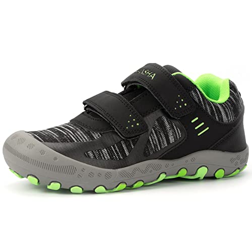 Mishansha Zapatos de Deportivo para Niños Niñas Transpirable Zapatillas de Senderismo Antideslizante Zapatos de Running Casual Outdoor, Negro, 25 EU