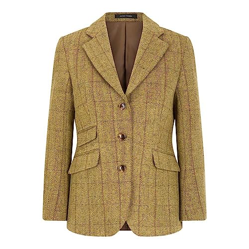 Walker and Hawkes Mayland - Blazer de Tweed para Mujer - Chaqueta de Estilo clásico inglés - Salvia Claro - EU 44 (UK 16)