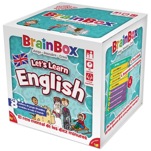 Brain Box G123452 - Green Board Games BrainBox Lets Learn English - Juego de Mesa en Español, 1 o mas jugadores