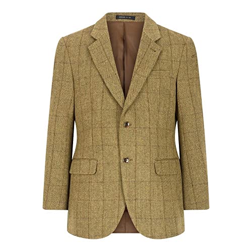 Walker and Hawkes Windsor - Blazer de Tweed para Hombre - Chaqueta de Estilo clásico inglés - Salvia Claro - EU 58 (UK 48)