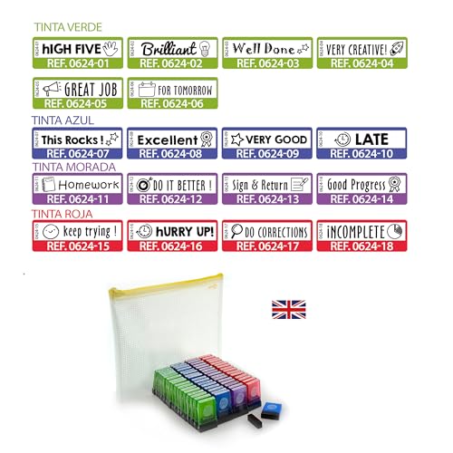 Pack Mini Stamps - 18 Títulos Didácticos Ideales Para Motivar a Tus Alumnos en Inglés- Especial Profesores de Office Box (Pack 18 Sellos - INGLES)