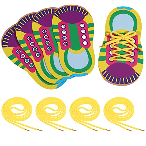 STOBOK 5 Juegos de Práctica de Prueba de Zapatos para Que Los Niños Aprendan a Atar Cordones de Zapatos Enhebrando Juguetes de Enseñanza para Niños Pequeños Juego de Enhebrado de