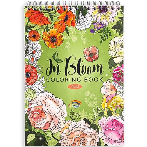 Colorya Libro para colorear adultos In Bloom - Libro de colorear para adultos A4 - Libro de colorear antiestrés - Papel de calidad sin transferencia de color